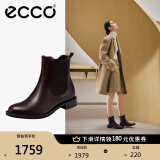 爱步（ECCO）靴子女 时尚潮流百搭冬季切尔西女靴牛皮粗跟短靴女 型塑266503 棕色26650301014 37