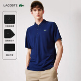 LACOSTE法国鳄鱼男装经典运动纯色百搭休闲舒适落肩短袖Polo衫|DH3201 166/藏青色 L (180) 5