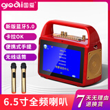国爱（goai）视频机播放器便携式蓝牙广场舞音响带显示屏大音量户外中老年网络小电视家用K歌音箱带无线话筒 15寸蓝牙版+32G视频U盘