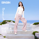 SIINSIIN降落伞裤阔腿裤女宽松防晒透气速干运动束脚裤工装休闲裤 【常规】显瘦黑 (建议161-174cm) M （100斤-120斤）