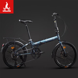 凤凰折叠自行车成人20寸男女式超轻便携变速免安装代驾可放后备箱单车 折叠车-奢华蓝【免安装/送货上门】 禧玛诺7速 20英寸【推荐身高130-190CM】 禧玛诺7速【正新胎+可放后备箱】