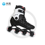米高轮滑鞋成人溜冰鞋直排轮旱冰鞋刷街花式男女休闲可拆卸内胆龙脊 黑白单鞋 42