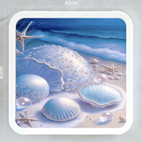 米奇浴室壁画放衣服折叠收纳盒卫生间置物架浴室收纳柜防水免打孔 水晶款【贝壳】加厚款39*39cm 按规格型号