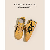 CAMILA KSENIA德训鞋女2026新款秋季休闲百搭运动鞋真皮复古阿甘鞋内增高德训鞋 黄色 38