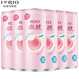 锐澳（RIO）鸡尾酒 预调酒 3度低度果酒女士晚安酒微醺气泡酒多口味组合330ml 白桃6罐