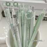 東米东米学霸笔学生高颜值ins按动笔ST头葫芦头速干刷题中性黑笔简约透明黑白粉蓝组合学生耐用考试笔 【2024】青提绿8支