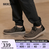 斯凯奇（Skechers）男鞋春季懒人一脚蹬帆布鞋商务通勤低帮休闲鞋百搭板鞋66387