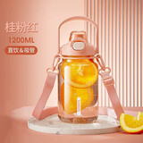 希乐Tritan水杯大容量塑料杯女士学生健身吸管杯高颜值运动水杯子双饮