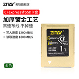 ZITAY希铁CFexpress卡套适用komodo x佳能R1尼康xh2/xh2s/Z8/Z6/Z63/Z7/Z9/D6/R3/R5C内存卡SSD cfb转换 CFexpress卡套-金色