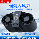 志高挂腰风扇工地工作超大风力长续航大容量制冷随身空调户外高温焊工电焊挂脖带腰间便携式USB小风扇 黑色【二万毫安】暴风款 无刷电机 199档无极变速