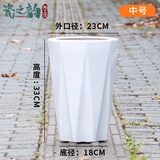 大号特大号高筒陶瓷花盆发财树天堂鸟大口径30以上绿植大花盆 八方纯白低腰款(中号)