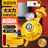法力威 液化气减压阀煤气罐防爆家用燃气低压阀新国标0.6安全安全阀商用 【家用-低压】带压力表+2.5米管
