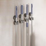 雅美姬吸盘拖把壁挂夹免打孔强力粘胶卫生间浴室拖把架扫把卡扣固定挂架 【枪灰-吸盘款】拖把挂钩4个装