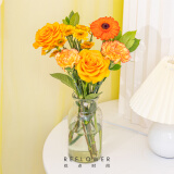 花点时间（Reflower）玫瑰花康乃馨水仙百合鲜花云南昆明源头基地直发茉莉鲜切花束插花 【落日甜橙】设计款花束1束