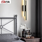 古镇灯具中山灯具大全2025新款全屋网红现代简约风格房间壁灯主卧床头灯极 48长黑色3色变光一对左右