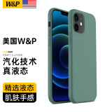 W&P【美国】适用苹果12手机壳iPhone12promax保护套12mini全包防摔液态硅胶壳简约高级感男女款wp 苹果12Mini【暗夜绿】真液态·5.4英寸