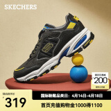斯凯奇（Skechers）男鞋休闲鞋 潮流百搭复古老爹鞋 厚底增高鞋男士运动鞋237145 黑色/黄色/BKYL 44