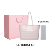 OMTO黑松露托特包女25年大容量单肩包上班通勤手提包电脑包女生日礼物 樱花粉中号【可装14寸电脑】