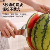 松册不锈钢西瓜切块分割器切瓜专用家用三角切块神器大水果刀手瓜果刀 不锈钢切西瓜刀-1个装