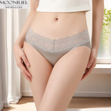 Moonriel梦瑞尔女士内裤女7A抗菌蕾丝法式无痕性感超丝滑低腰三角裤礼盒装 Q767K五:黑色+粉色+米白 3条 M