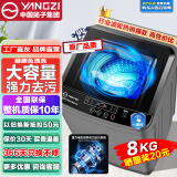 YANGZI中国扬子集团波轮洗衣机全自动家用小型洗烘一体脱水甩干机大容量 出租屋宿舍公寓办公室节能 8KG【蓝光洗护+智能风干+防缠绕】
