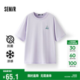 森马（Semir）【多彩凉感T】短袖t恤女夏中长款宽松舒适刺绣上衣109324100007