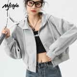 MJ STYLE插肩袖短款开衫外套女2025年春季宽松休闲百搭运动风学生长袖上衣