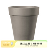 DEROMA进口陶土花盆 帝罗马经典宽边高圆陶土花盆 复古透气种植盆 摩卡 30#