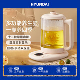HYUNDAI韩国智能养生壶 电热水壶大加热功率多档火力调节安全防干烧智能养生壶 预约保温大容量 【实时温度显示+12大功能】 1.8L