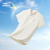 鸿星尔克运动POLO衫女士短袖夏季新品微领T恤防晒UPF50+纯色简约上衣