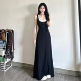 桂岐吊带连衣裙女假两件夏小个子收腰显瘦a字无袖背心长裙子2025新款 黑色 M （建议90-105斤以内）