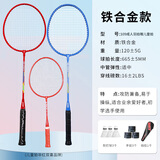 红双喜（DHS） 红双喜羽毛球拍对拍双拍2支装初学入门拍耐用耐打羽毛球球拍套装 亲子款成人羽拍2支贈儿童拍1支