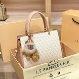 爱马仕（HERMES）香港真皮生日礼物手提包2025新款母亲节送妈妈单肩斜挎超火女包包 520米白送挂件专柜礼盒套装