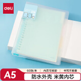 得力(deli)甜彩系列20孔A5活页笔记本子 活页纸替换芯插袋4色索引分隔页 蓝色QHA560