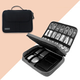 多功能旅行便携数码配件大容量收纳包U盾移动电源耳机数据线U盘收纳盒防泼水收纳袋CuniaC378 B款-黑色加大号