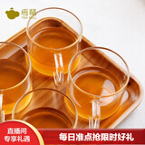 恒福 茶具手工吹制耐热玻璃杯带柄 玻璃茶杯咖啡杯单杯组合品茗杯子 带柄玻璃小品杯（4个）