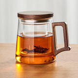 忆壶茶（YIHUTEA）泡茶杯茶水分离杯水杯男士茶杯个人专用泡茶杯玻璃绿茶杯子 550ML办公茶杯