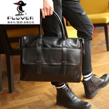 PLOVER商务公文包男包包单肩斜挎手提邮差休闲英伦公文复古潮流旅行男士 黑色 默认1