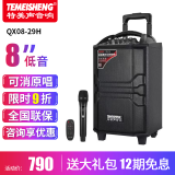 特美声（TEMEISHENG） QX1229H广场舞音响户外便携K歌蓝牙拉杆移动大功率唱歌话筒音箱 8寸标配+1支手持