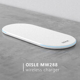 OISLE背夹充电宝适用苹果16三星S24华为P50iphone8Qi无线快接收充迷你小巧便携电池【磁吸Magsafe输入】 MW288三组无线充电器白色