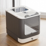 汤琪猫砂盆全封闭式大号猫便盆防外溅猫厕所幼猫成猫猫咪用品 简约白标准