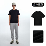 GXG男装 基础经典款短袖T恤男士夏季潮流情侣装纯色体恤 黑色 L