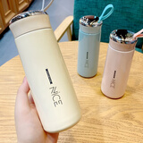 收米（ShouMi）水杯女高颜值玻璃杯夏季便宜专用简约潮流清新网红杯子圆形韩版 白色奈斯杯 400ml