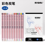 尼奥尼（NYONI）彩色炭笔 速写创作彩炭 彩铅素描笔速写笔13色 N2830
