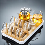 唐丰功夫茶具套装家用客厅小套泡茶小茶台日式茶盘简易小茶具整套 春羡茶盘+天机玻璃壶套组+杯架