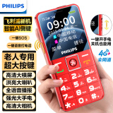 飞利浦（PHILIPS）P16 老年人手机 智能AI语音老人专用机 超长待机大屏大声大字 4G全网通可拍摄学生功能机横屏 红色