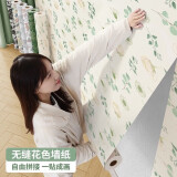 梓晨花色壁纸墙纸自粘卧室温馨背景墙面装饰防潮家具翻新贴纸45*300cm
