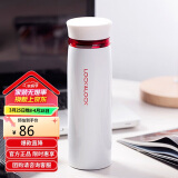 乐扣乐扣（LOCK&LOCK）不锈钢保温杯情侣学生水杯菲特旋转盖轻量杯450ml白红 LHC4131WR