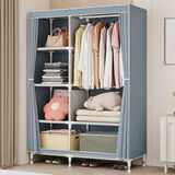 蜗家（WOJIA）布衣柜 简易衣柜钢管加粗加厚衣柜 防尘组装折叠组合布衣橱挂衣服 经典灰【长90cm】