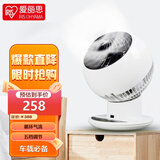 爱丽思（IRIS）车载循环扇风扇遥控家用自动摇头冷风扇空调扇 SC15TC 白色